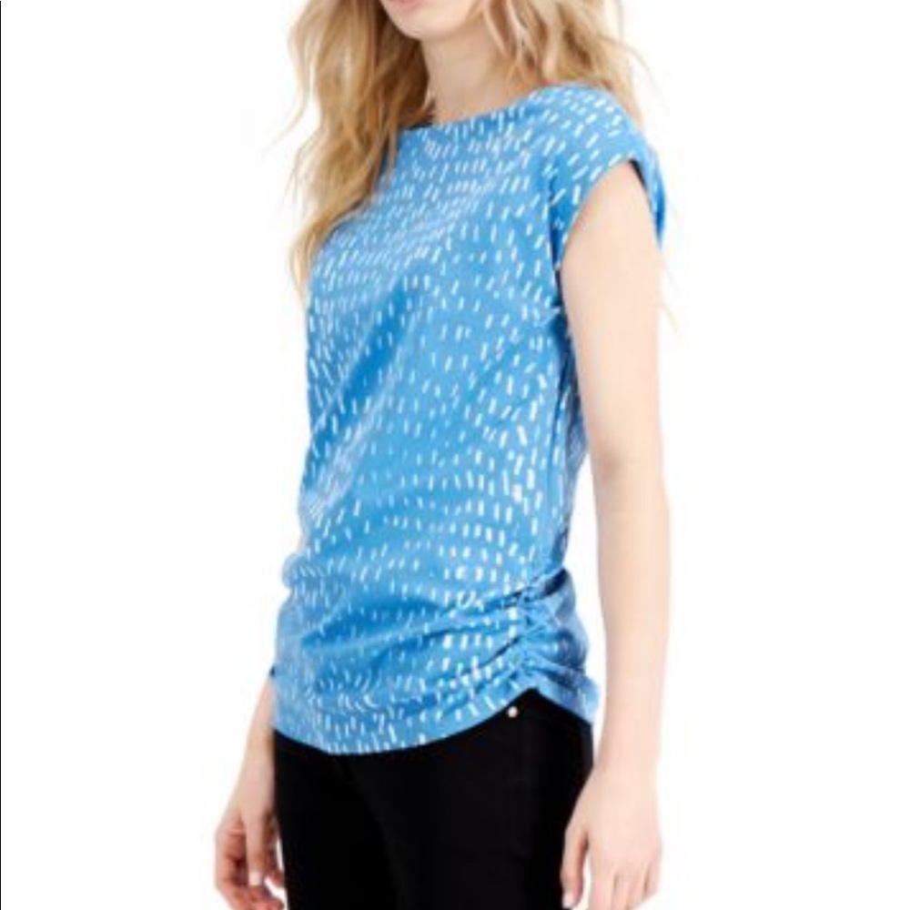 Alfani Plus Size Cap Sleeve Printed Top with Boat Neckline